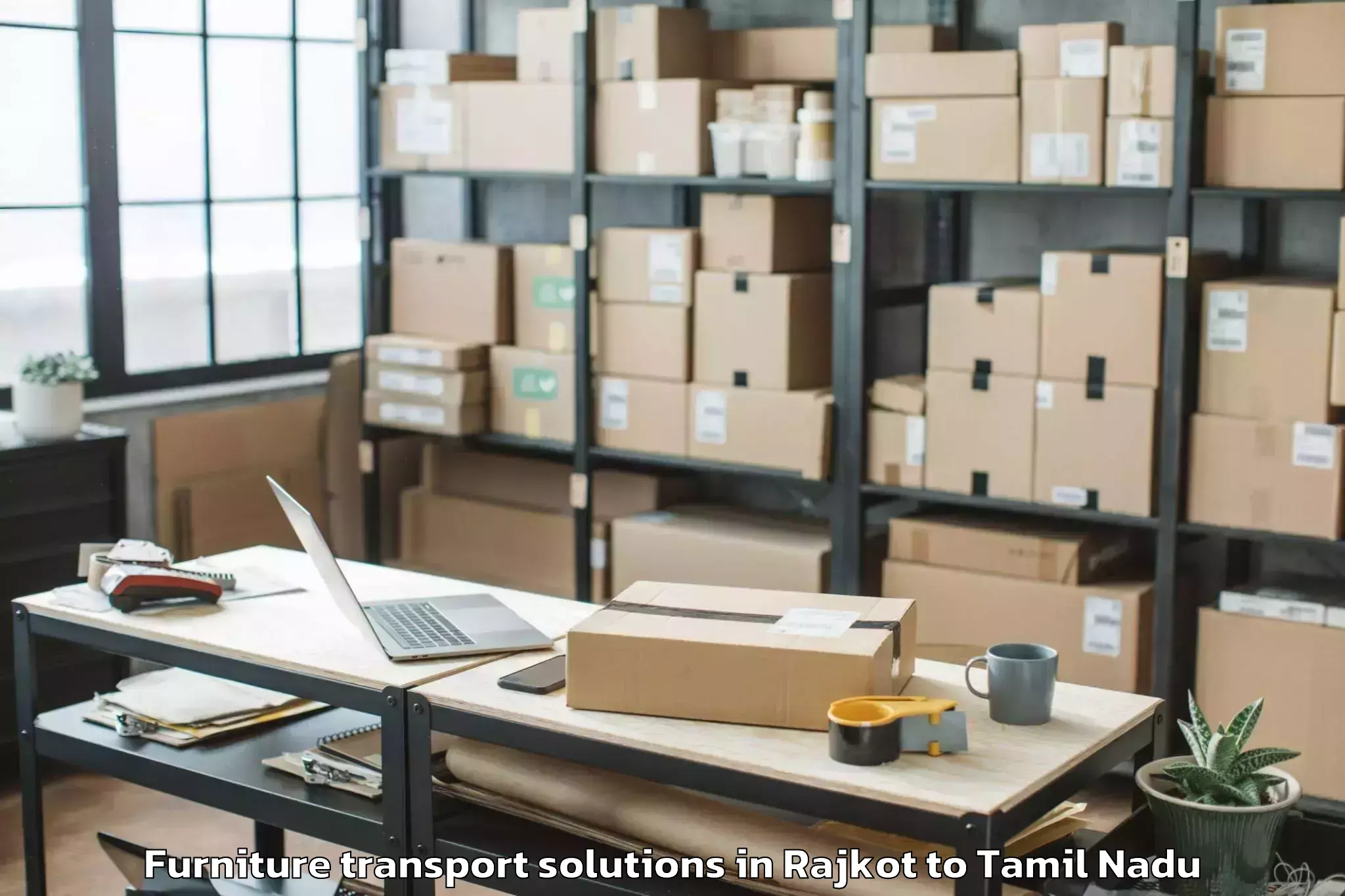 Expert Rajkot to Karur Furniture Transport Solutions